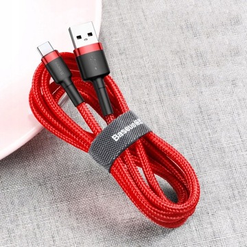 Кевларовый кабель Baseus Шнур для быстрой зарядки 1 м USB-C TYPE-C QC 3.0 100 см