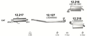 Финальный глушитель Мазда 6 двиг 2.0+2.3 левый от 02