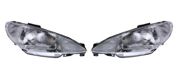 REFLEKTOR LAMPA PRZÓD PEUGEOT 206 98- KOMPLET L+P