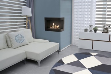 фото ориг. №2, Biofireplace black suspended angular delta right 600 tuv glass aromatherapy