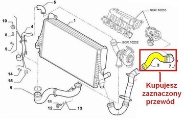 FIAT CROMA 1,9 JTD TRUBKA WAZ PŘÍVOD TURBO INTERCOOLER 51790614