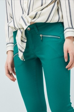 Zielone spodnie z suwakami / MANGO / 34/XS
