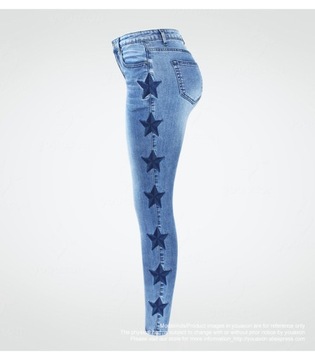Spodnie jeansowe jeansy w gwiazdy rurki classic M