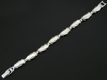 VERSIL bransoleta biała masa perłowa muszla SREBRO 0,925