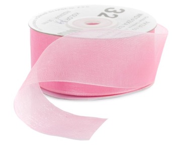 TASIEMKA SZYFONOWA RÓŻOWA WSTĄŻKA 18mm ORGANZA 039