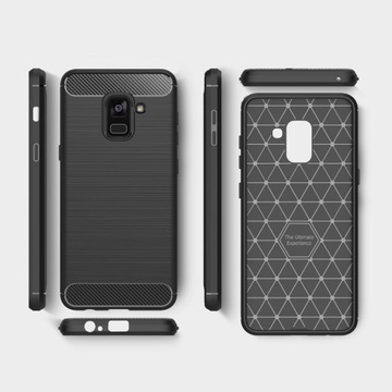 Karbon Etui Carbon Samsung Galaxy J6+ Plus + SZKŁO