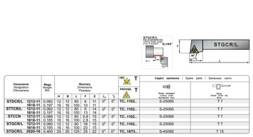 ПОВОРОТНЫЙ НОЖ STGCR 2525M-16 DOLFAMEX