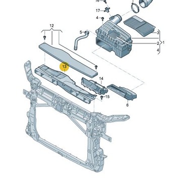 ВОЗДУХОЗАБОРНИК НА УСИЛЕНИИ VW AUDI SEAT SKODA 5Q0129254K