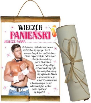 DYPLOM na WIECZÓR PANIEŃSKI KAWALERSKI panieńskie