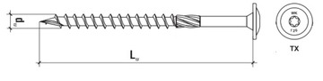 СТОЛЯРНЫЕ ВИНТЫ WKCP 10x120 TORX ШАЙБА KLIMAS 10 шт.