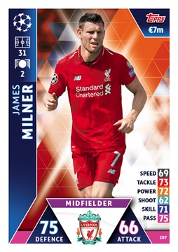 karta Champions 2018/19 2018/2019 207 Milner