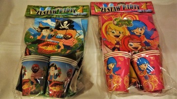 Talerzyki urodzinowe kubki serwety MEGA ZESTAW EKO