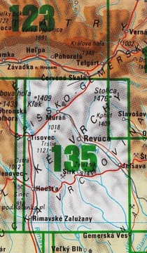 Stolicke Vrchy Revuca 135 mapa VKU Harmanec