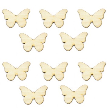 Motylki ze sklejki 3x2 cm - 10 szt MOTYL zestaw