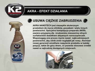 K2 AKRA 770 ML УДАЛЯЕТ СИЛЬНУЮ ЗАГРЯЗНЕННОСТЬ ИЗ ДВИГАТЕЛЯ