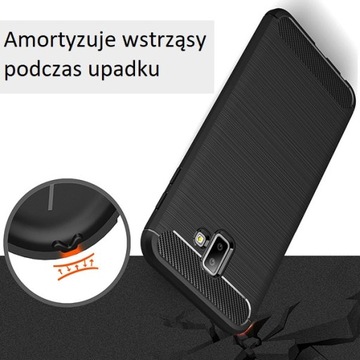 Karbon Etui Carbon Samsung Galaxy J6+ Plus + SZKŁO