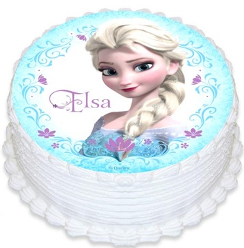 GRUBY OPŁATEK NA TORT KRAINA LODU FROZEN ELSA 20CM