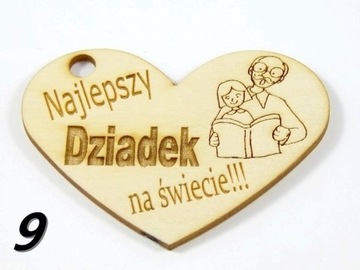 BRELOK zawieszka MAGNES dziadek WZORY serce