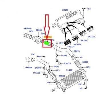 ШЛАНГ ИНТЕРКУЛЕРА FORD FOCUS MK1 И 1.8 TDCI