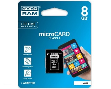 КАРТА ПАМЯТИ GOODRAM MICRO SD 8 ГБ + SD-АДАПТЕР