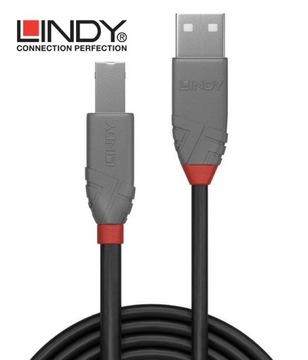 Kabel USB 2.0 A-B 3m do Drukarki DAC Lindy 36674