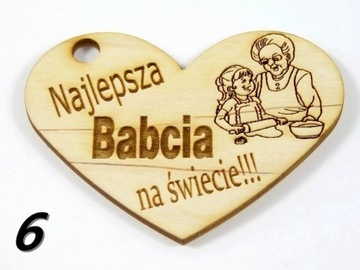 BRELOK zawieszka MAGNES babcia WZORY serce
