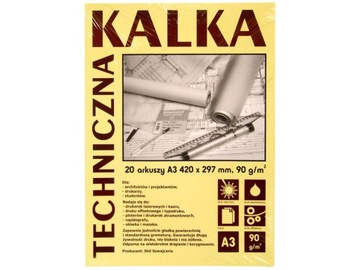 Kalka kreślarska A4/100 arkuszy 90g