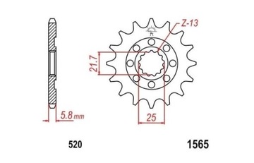 Передняя звездочка JTF1565-13 520 KAWASAKI KX 450 F