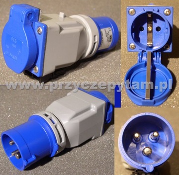ADAPTER KEMPINGOWY 230V CEE / Schuko PRZEJŚCIÓWKA