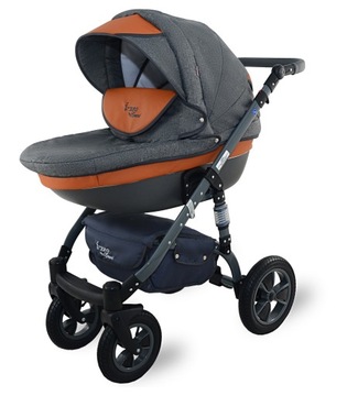 Детская коляска Dwarf I-XEO 3в1 лён+кожа+объём