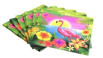 FLAMINGI SERWETKI DWUWARSTWOWE PARTY URODZINY 100x