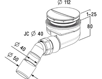 SYFON brodzikowy TB90 RADAWAY