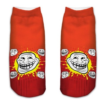 SKARPETKI STOPKI FULLPRINT 3D TROLL FACE MODNE