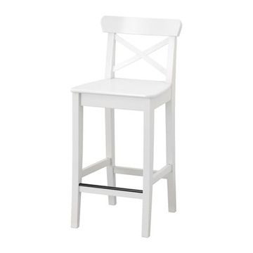 IKEA INGOLF stołek barowy hoker krzesło 63cm BIAŁY