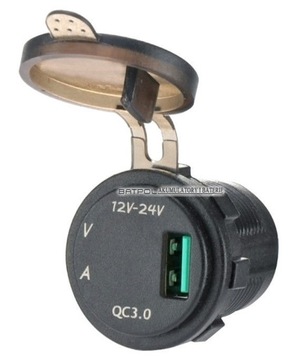 USB 3.0 QUICK CHARGE WOLTOMIERZ AMPEROMIERZ ZIELONY