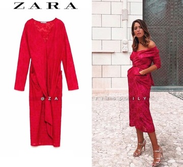 Luksusowa Sukienka z Wiązaniem - ZARA Exclusive M