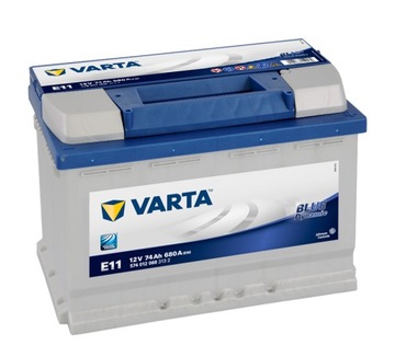 AKUMULATOR VARTA BLUE DYNAMIC 74AH, 74 Ah, 680A, E11, 278x175x190 mm. P+
