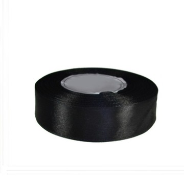 Tasiemka satynowa 25mm 32mb CZARNY 8141 wstążka