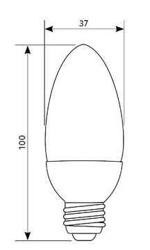 СВЕТОДИОДНАЯ ЛАМПОЧКА 4.5Вт ~35Вт Свеча Е27 ТЕПЛЫЙ БЕЛЫЙ