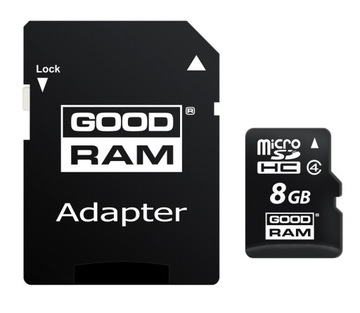 КАРТА ПАМЯТИ GOODRAM MICRO SD 8 ГБ + SD-АДАПТЕР