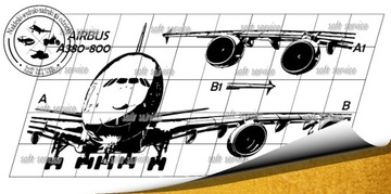 Наклейка на самолет Airbus A380-800 №. 67 и 68 смесь