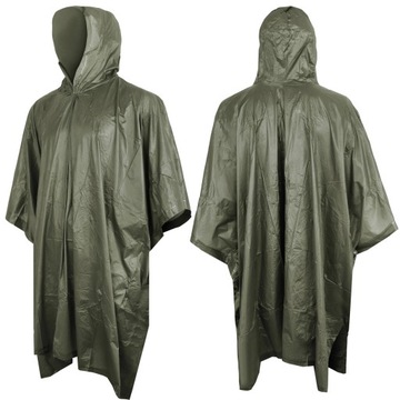 poncho przeciwdeszczowe olive zielone mfh vinyl sztormiak z kapturem khaki