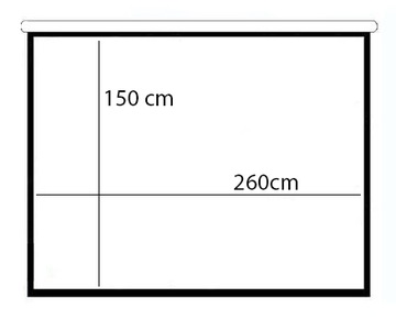 ПРОЕКЦИОННЫЙ ЭКРАН 260х150см РУЧНОЙ ПОЛУАВТОМАТИЧЕСКИЙ
