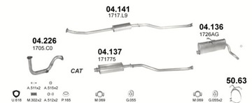 Глушитель концевой Peugeot Partner, объём 1,1-1,8, 96-03