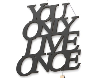 3D Napisy na ścianę drewniane You only live once