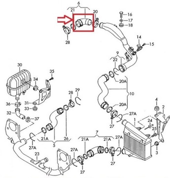 ШЛАНГ ИНТЕРКУЛЕРА AUDI A4 B6 1.9 TDI 3B0145834P