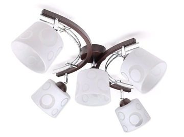 Lampa sufitowa plafon żyrandol 5xE27 klosz walec