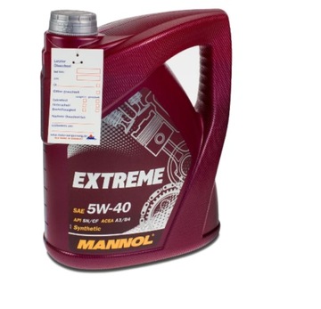 MANNOL EXTREME 5W40 4L SN/CF, A3/B4, VW 502.00/505.00, MB229.3/226.5