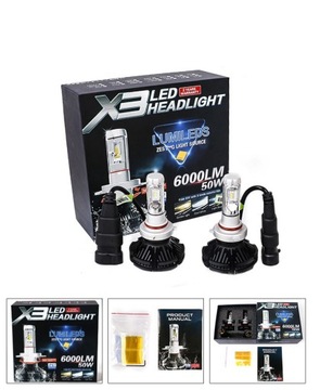 Żarówki X3 LED ZES LUXEON HB4 12000lm DZIEŃ/NOC