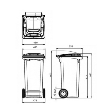 КОНТЕЙНЕР ДЛЯ МУСОРОВ МУСОРА WASTE ASH 120 ESE 120л DE ECO TRASH BIN